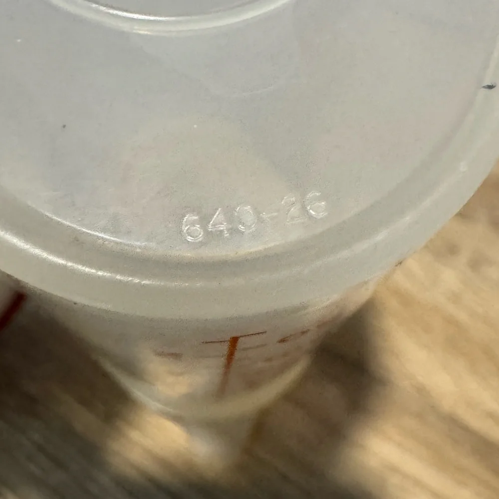 Vintage Tupperware food measuring  storage syrup pour spout sweet saver red